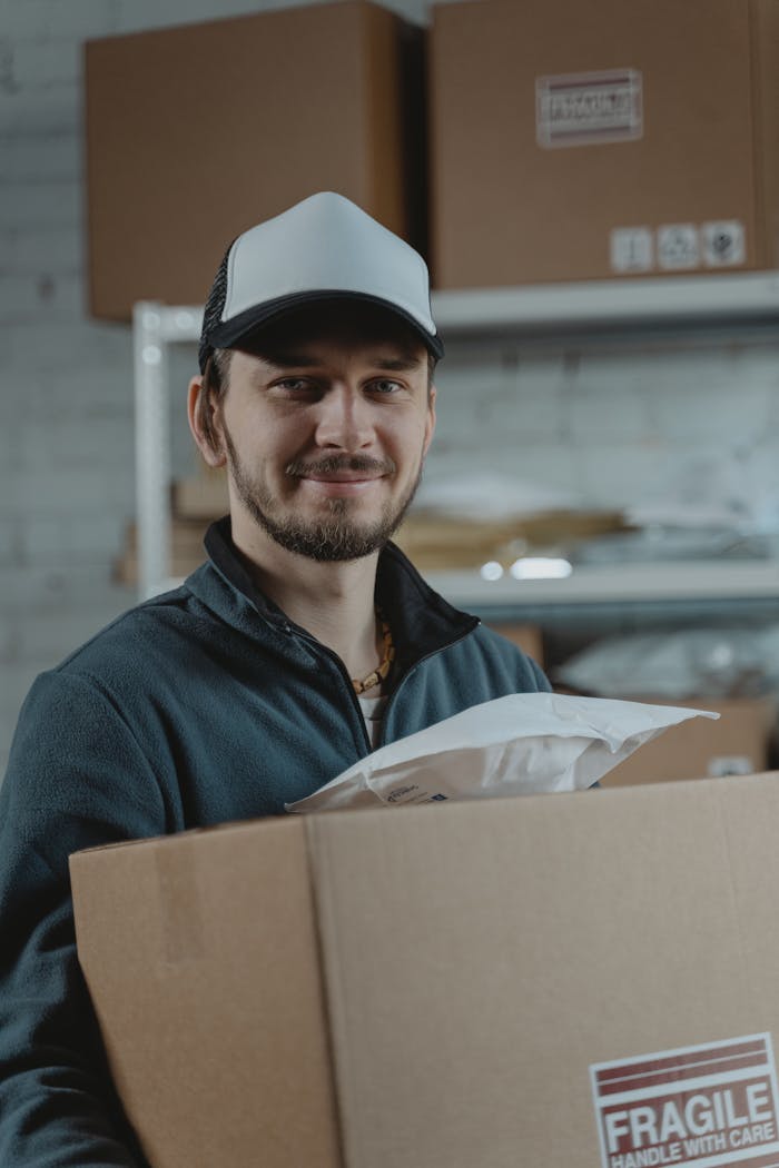 Man in Jacket Wearing White Cap